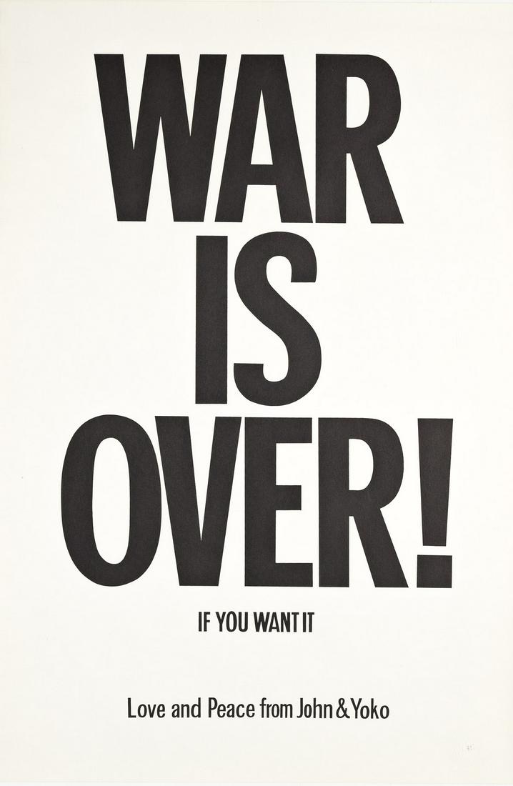JOHN LENNON (1940-1980) & YOKO ONO (1933- ).  WAR IS OVER! / IF YOU WANT IT. 1969. 30x20 inches, (1 of 1)