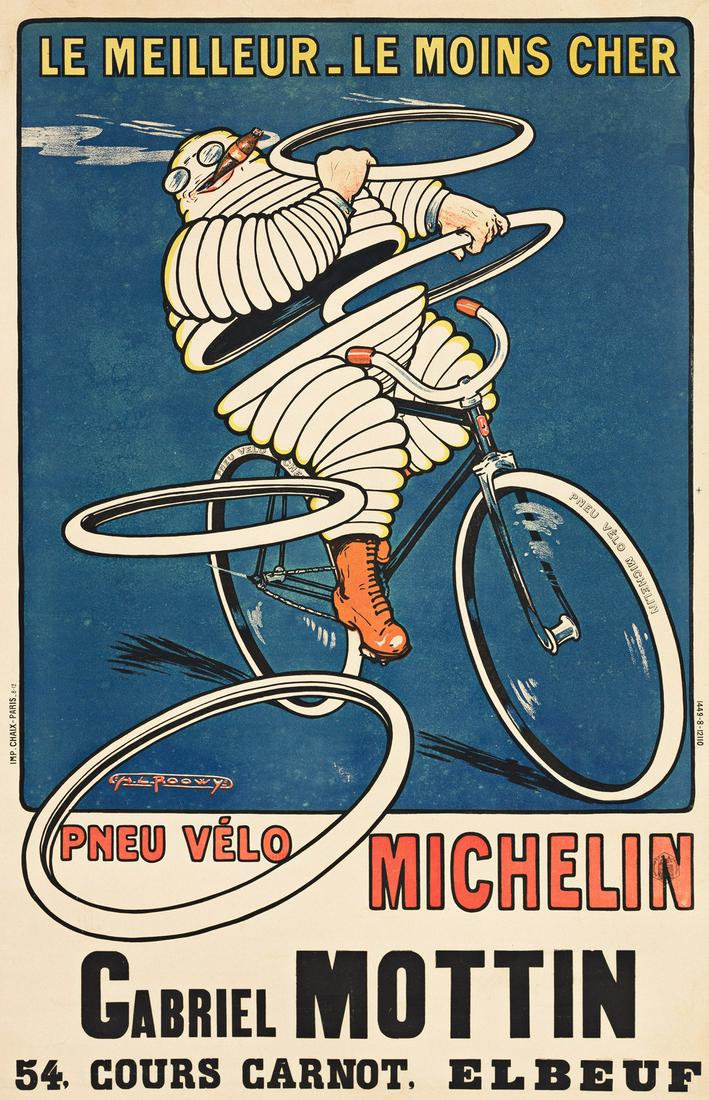 H.L. ROOWY (STANLEY CHARLES ROOWLES, 1887-?).  PNEU VÉLO MICHELIN / GABRIEL MOTTIN. 1912. (1 of 1)