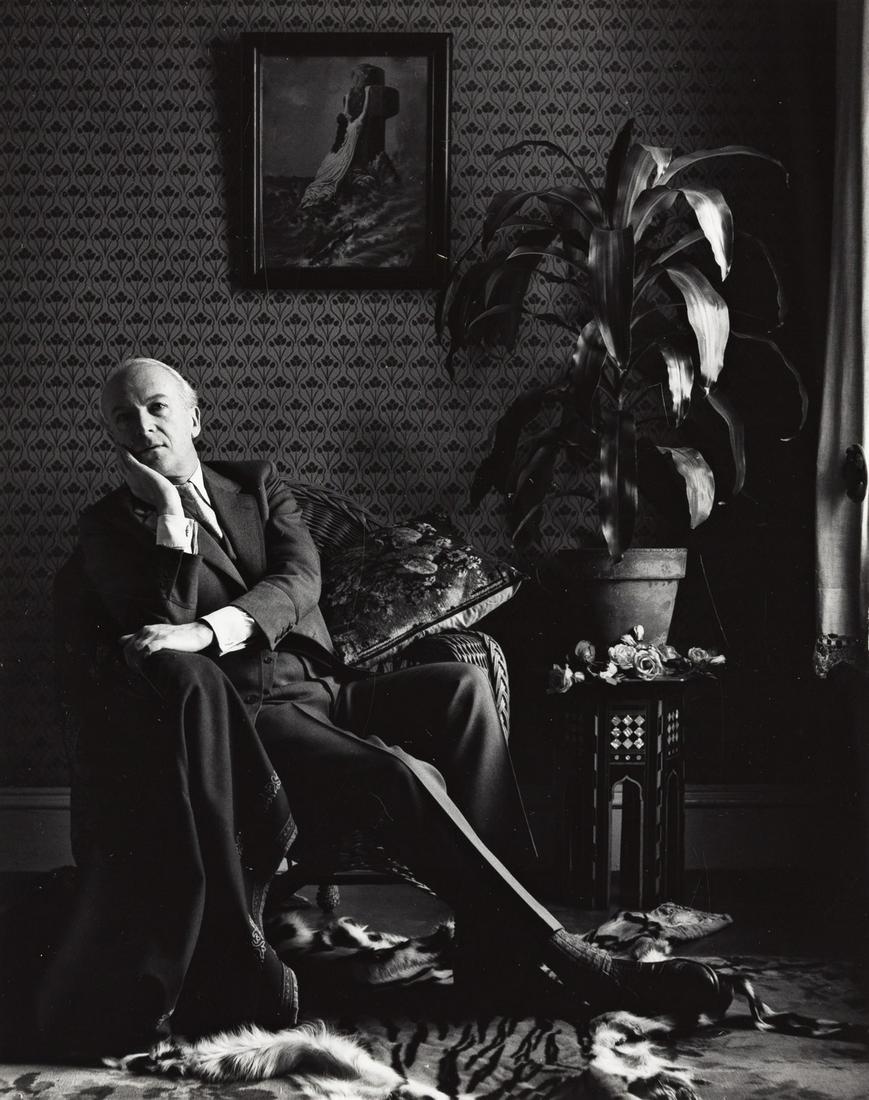 ALEXANDER JENSEN YOW (1925 - ) Portrait of Cecil Beaton.: ALEXANDER JENSEN YOW (1925 - ) Portrait of Cecil Beaton. Silver print, the image measuring 241x191 mm; 9½x7½ inches, the sheet slightly larger, with Yow's initials in pencil on verso. Circa
