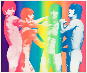 RICHARD BERNSTEIN (1939-2002) The Beatles.: RICHARD BERNSTEIN (1939-2002) The Beatles. Offset lithograph poster. 610x730 mm; 24x28 inches. Permild & Rosengreen, Denmark. 1968. Richard Bernstein designed over 100 covers and illustrations for And