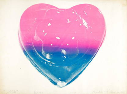 RICHARD BERNSTEIN (1939-2002) Jello (Heart).: RICHARD BERNSTEIN (1939-2002) Jello (Heart). Offset lithograph poster. 762x1016 mm; 30x40 inches. Artist's proof. Signed, titled, dated "7/9/69" and inscribed "A/P" in pencil, lower edge. 1969.Richard