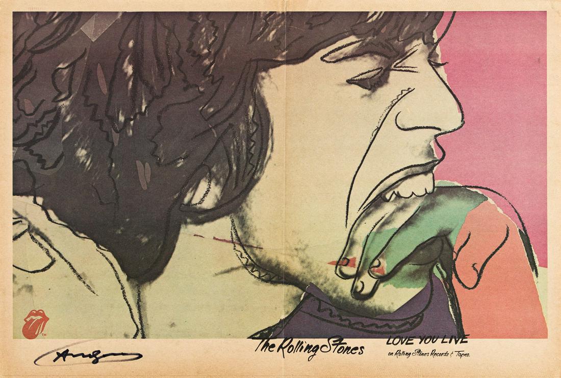 ANDY WARHOL (AFTER) (1928-1987) Love You Live.: ANDY WARHOL (AFTER) (1928-1987) Love You Live. Color offset lithograph on newsprint. 383x564 mm; 15x22¼ inches, full margins, with center fold as issued. Signed in felt-tip pen and ink, lower lef