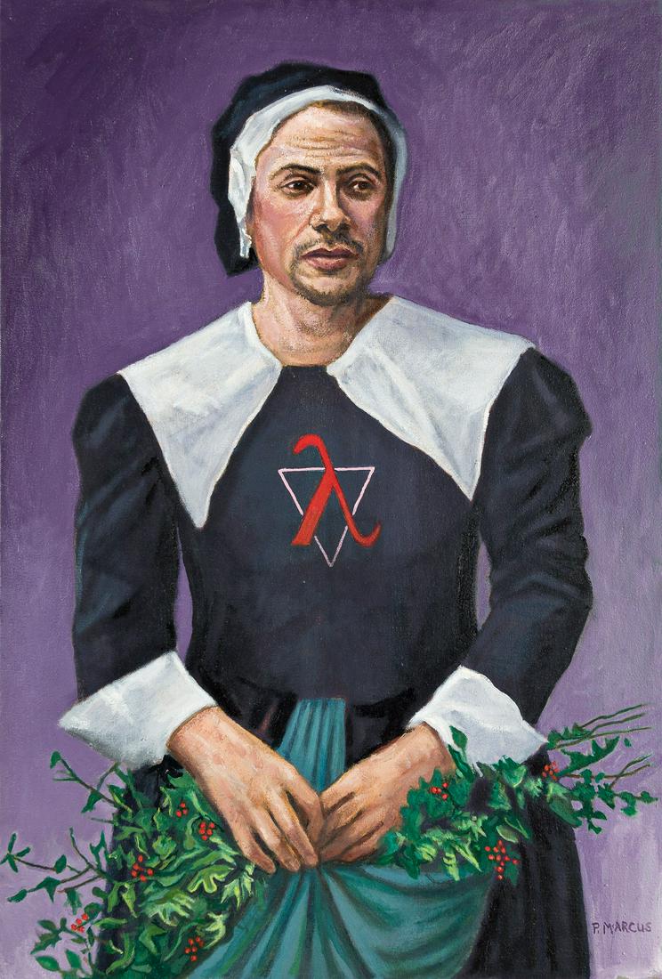 PAUL MARCUS (1953 - ) Scarlet Letter.: PAUL MARCUS (1953 - ) Scarlet Letter. Acrylic on cotton canvas, 762x509 mm; 30x20 inches. Signed in acrylic, lower right. Circa 2001.Provenance: Acquired directly from the artist by the current owner,