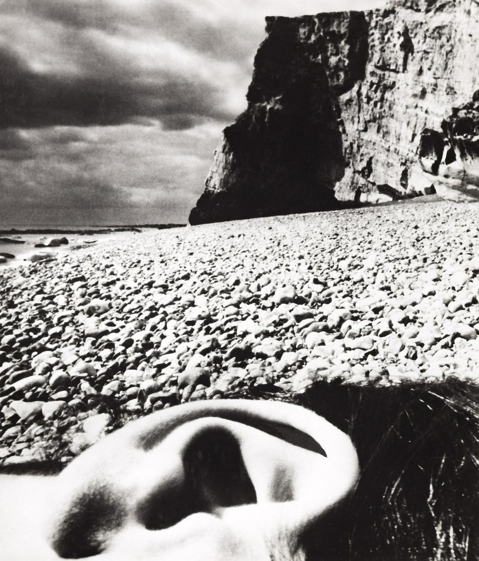 BILL BRANDT (1904-1983) East Sussex Coast.: BILL BRANDT (1904-1983) East Sussex Coast. Silver print, the image measuring 13¼x11¼ inches (33.7x28.6 cm.), the mount 20x16 inches (50.8x40.6 cm.), with Brandt's signature in ink on mount r