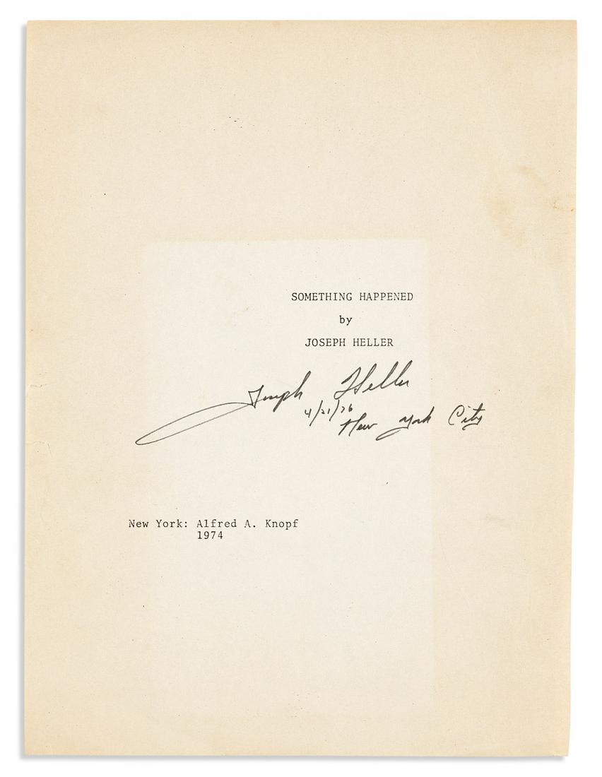 HELLER, JOSEPH. Two items: photocopy of the complete original typescript draft of his Something (1 of 2)