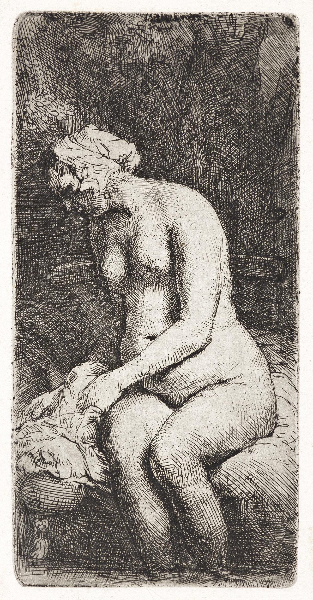 REMBRANDT VAN RIJN Woman Bathing her Feet at a Brook. (1 of 1)