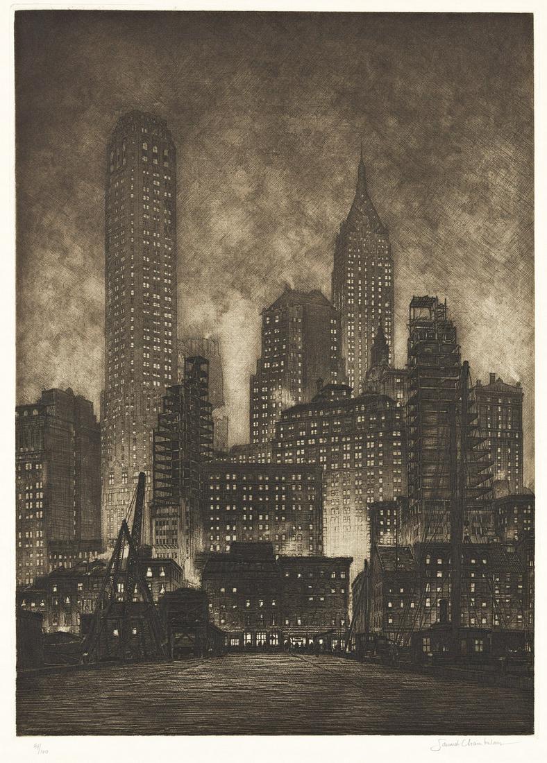 SAMUEL CHAMBERLAIN Manhattan Twilight. (1 of 1)