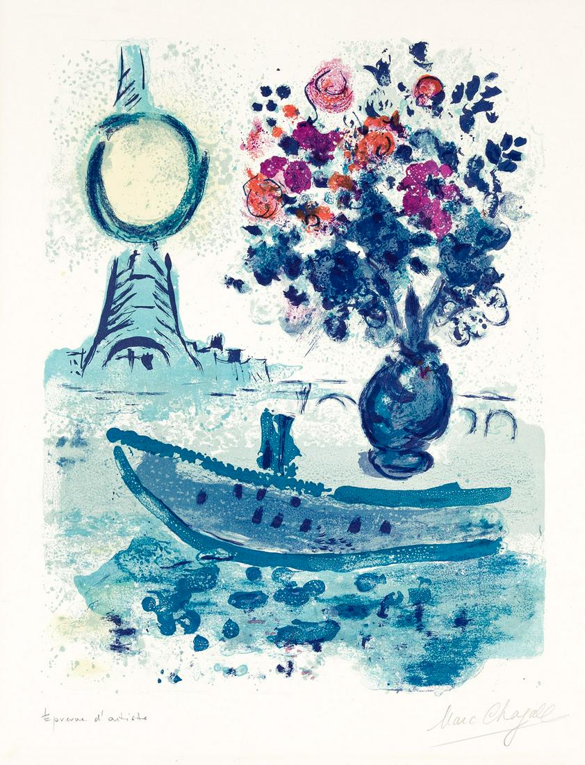 MARC CHAGALL Bateau-Mouche Au Bouquet. (1 of 1)