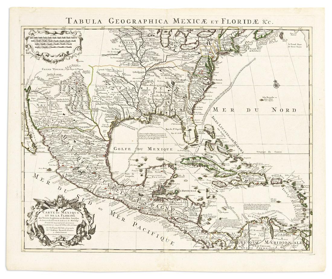 (NORTH AMERICA / CARIBBEAN.) Guillaume de L'Isle, after. Carte du Mexique et de la Floride. (1 of 1)