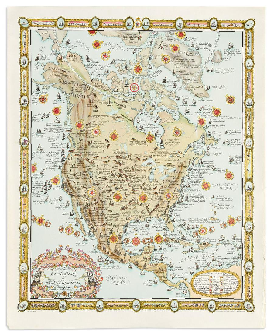 (PICTORIAL MAPS.) Peter Reynolds Furse. Group of 3 color-printed maps relating to North America. (1 of 3)