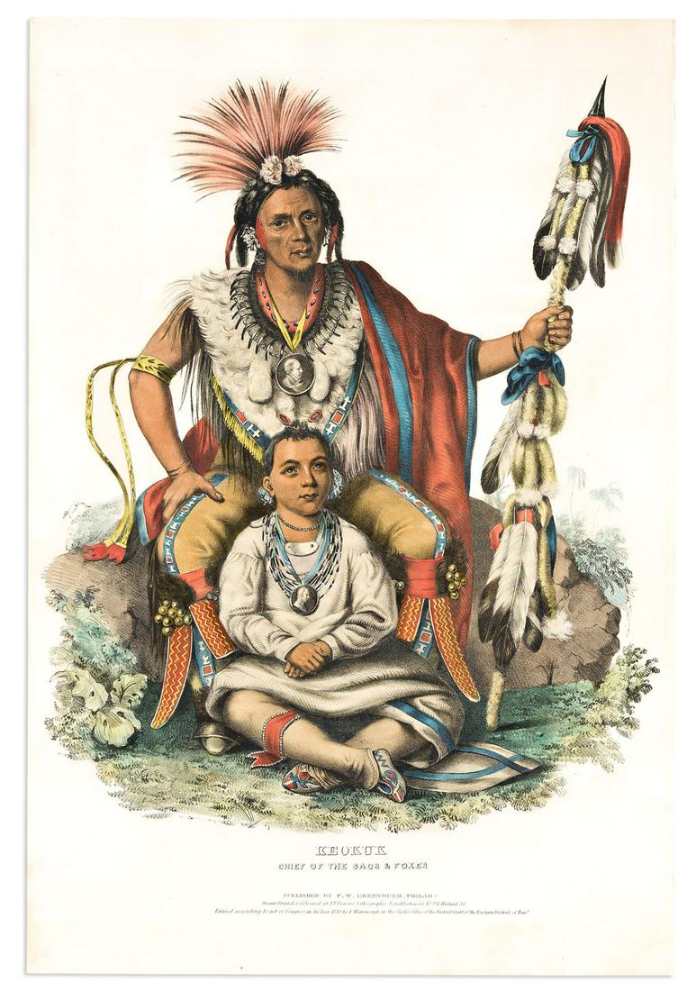 (NATIVE AMERICANS.) Thomas McKenney; and James Hall. Keokuk Chief of the Sacs & Foxes. (1 of 1)