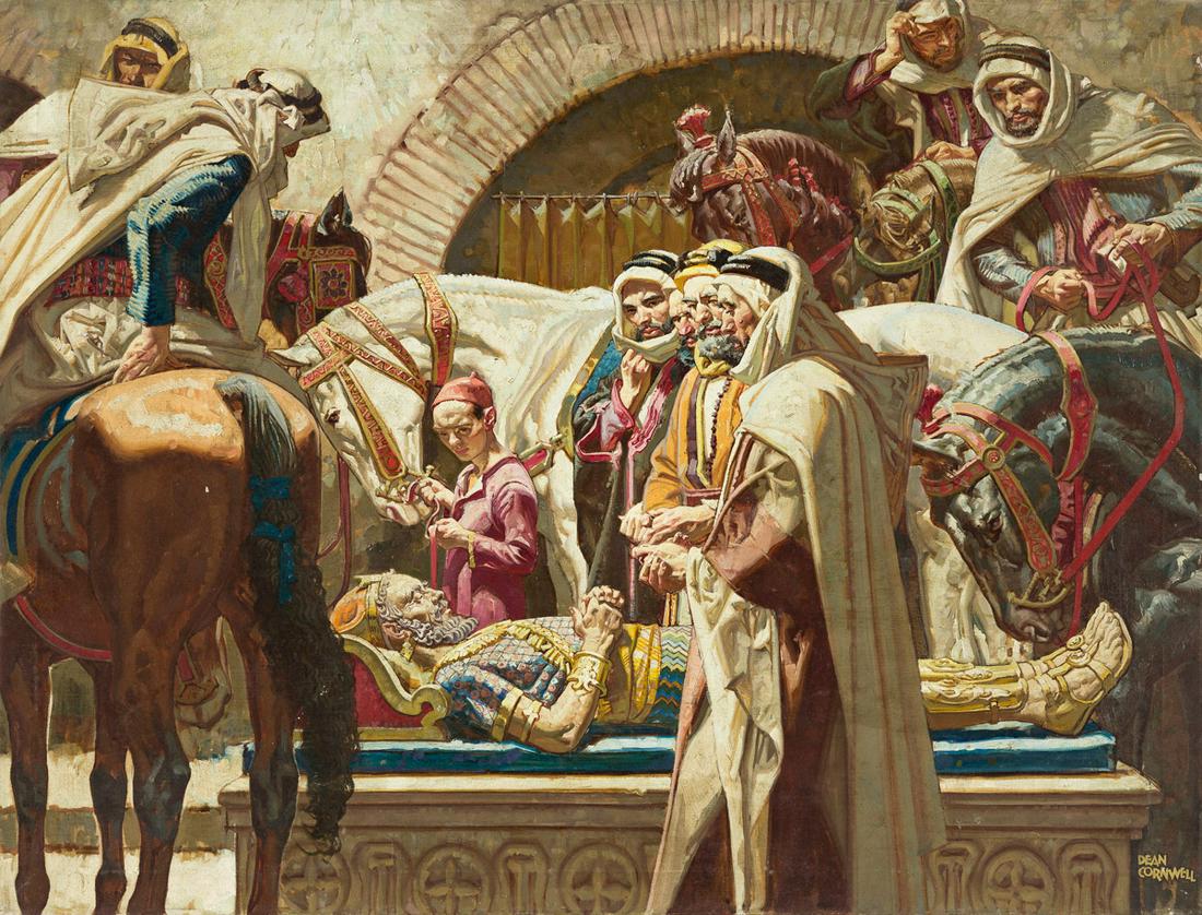 DEAN CORNWELL (1892-1960) The Arabian Horsemen at Herod's Bier.  (AMERICA ART) (1 of 2)