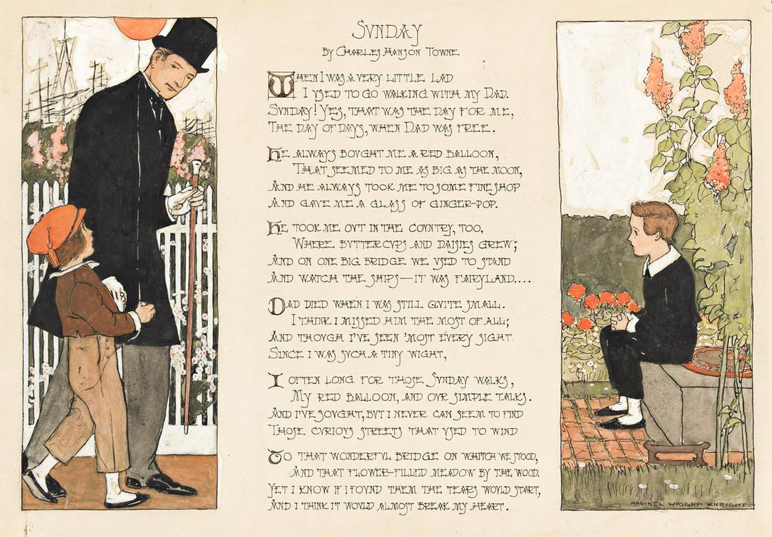 MAGINEL WRIGHT ENRIGHT BARNEY (1877-1976) "Sunday by Charley Hanson Towne." (1 of 3)