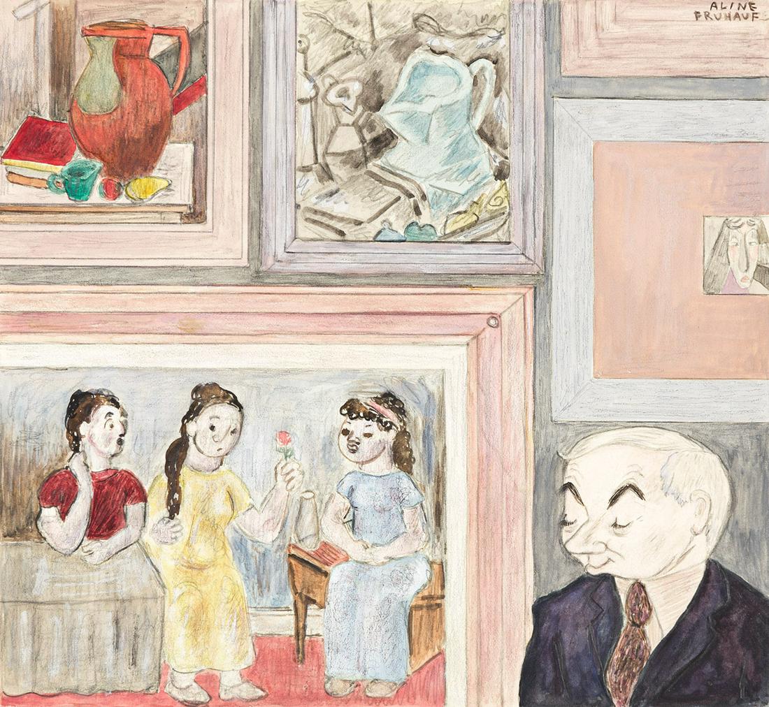 ALINE FRUHAUF (1907-1978) "Max Weber.": ALINE FRUHAUF (1907-1978) "Max Weber." Illustration published in Fruhauf's book Making Faces: Memoirs of a Caricaturist, page 170 (Lanham, Maryland: Seven Locks Press, 1987). Watercolor with graphite