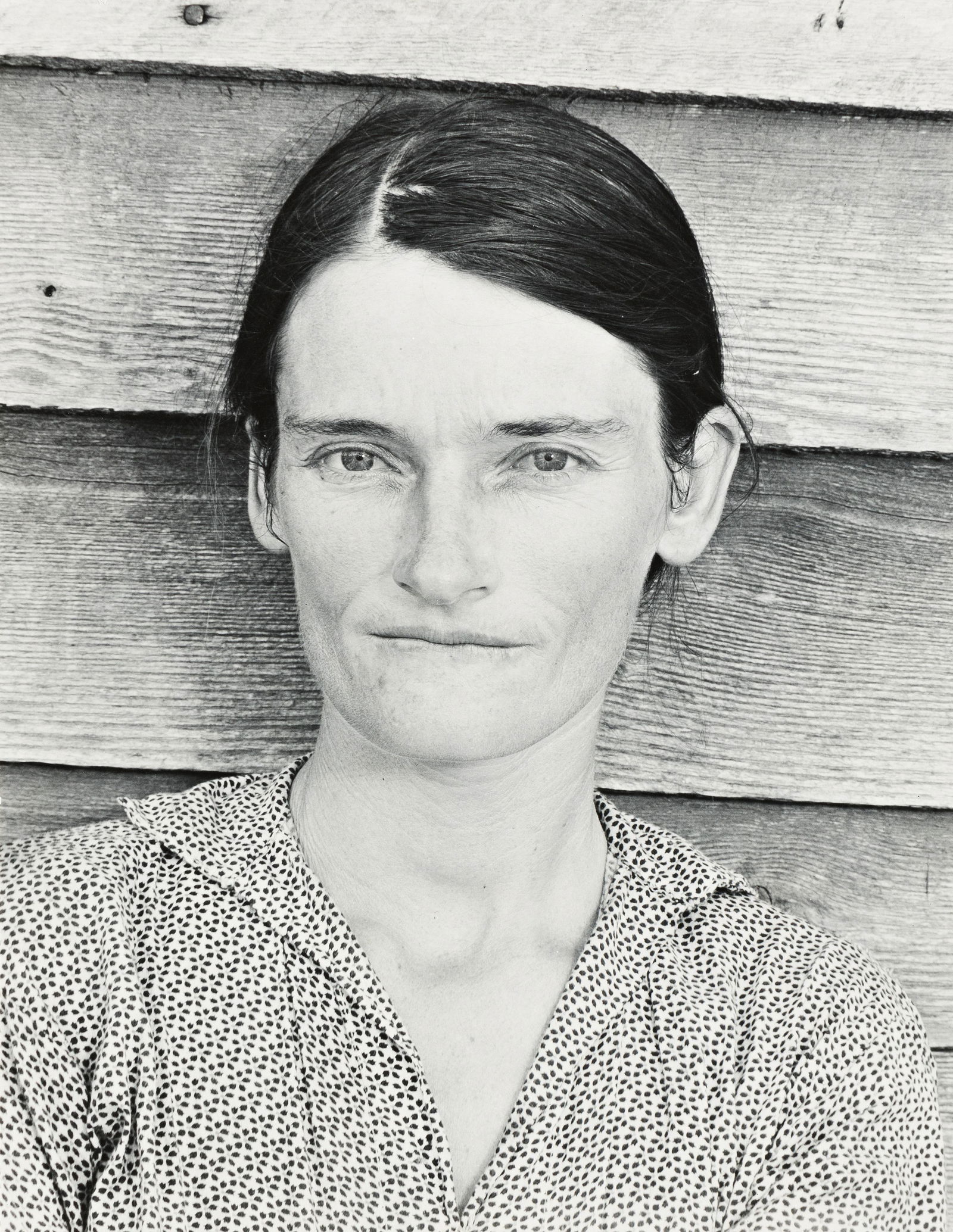 WALKER EVANS (1903-1975) Allie Mae Burroughs, Wife of a Cotton Sharecropper, Hale County, Alabama.: WALKER EVANS (1903-1975)Allie Mae Burroughs, Wife of a Cotton Sharecropper, Hale County, Alabama. Silver print, the image measuring 213x165 mm; 8x6½ inches, the Crescent board mount 432x343 mm;