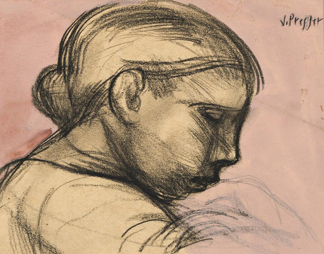 JOSEF PRESSER (1907-1967) Older Woman, (Portrait). (1 of 1)