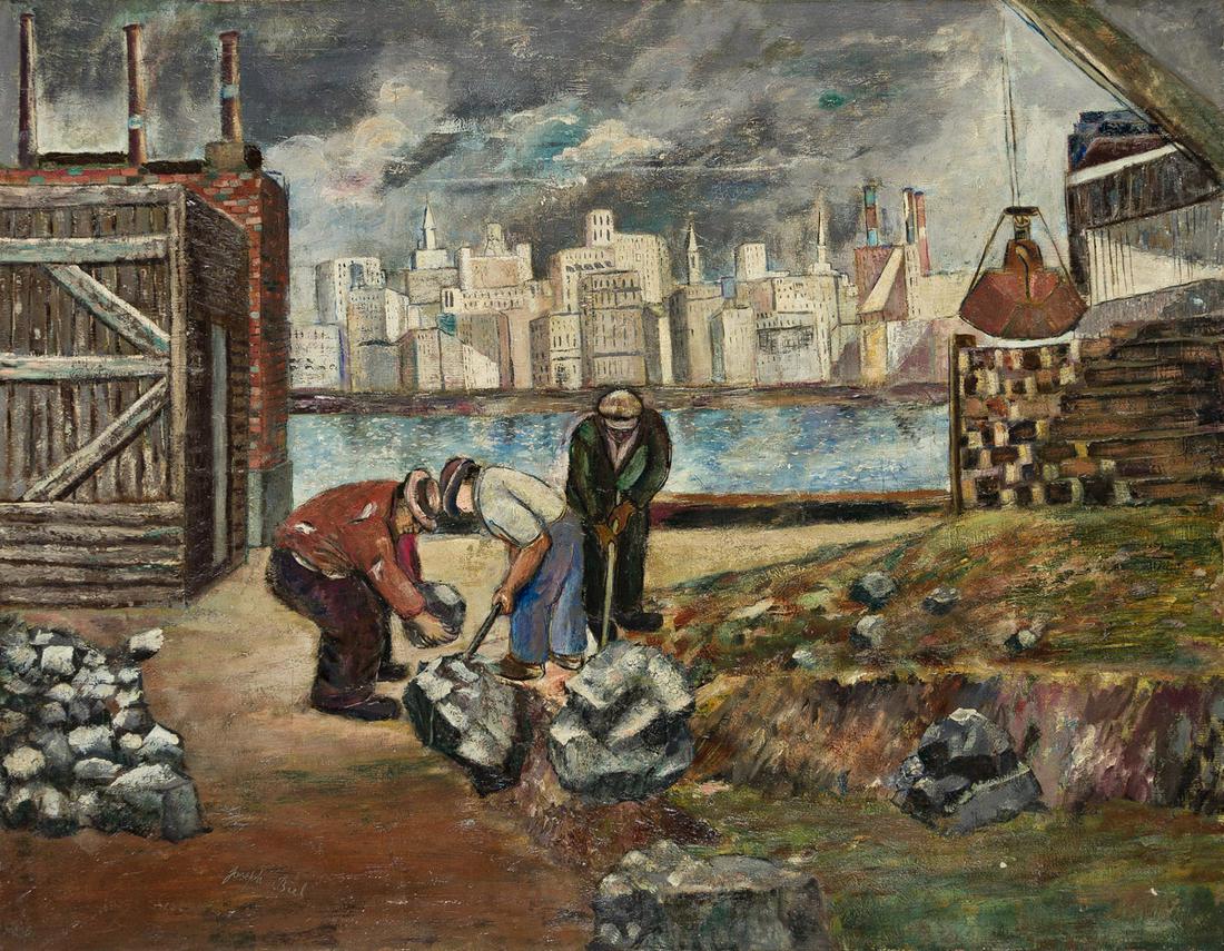 JOSEPH BIEL (1891-1943) Untitled, (Wharf Scene). (1 of 1)