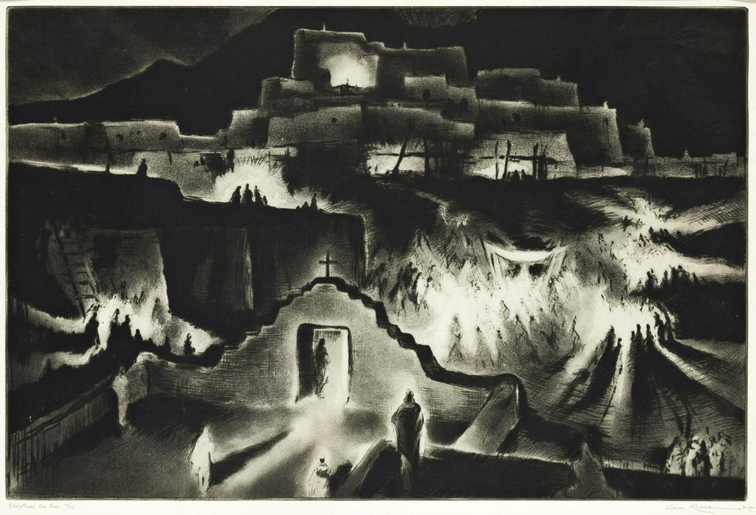 GENE KLOSS (1903-1996) Christmas Eve Fires. (1 of 1)