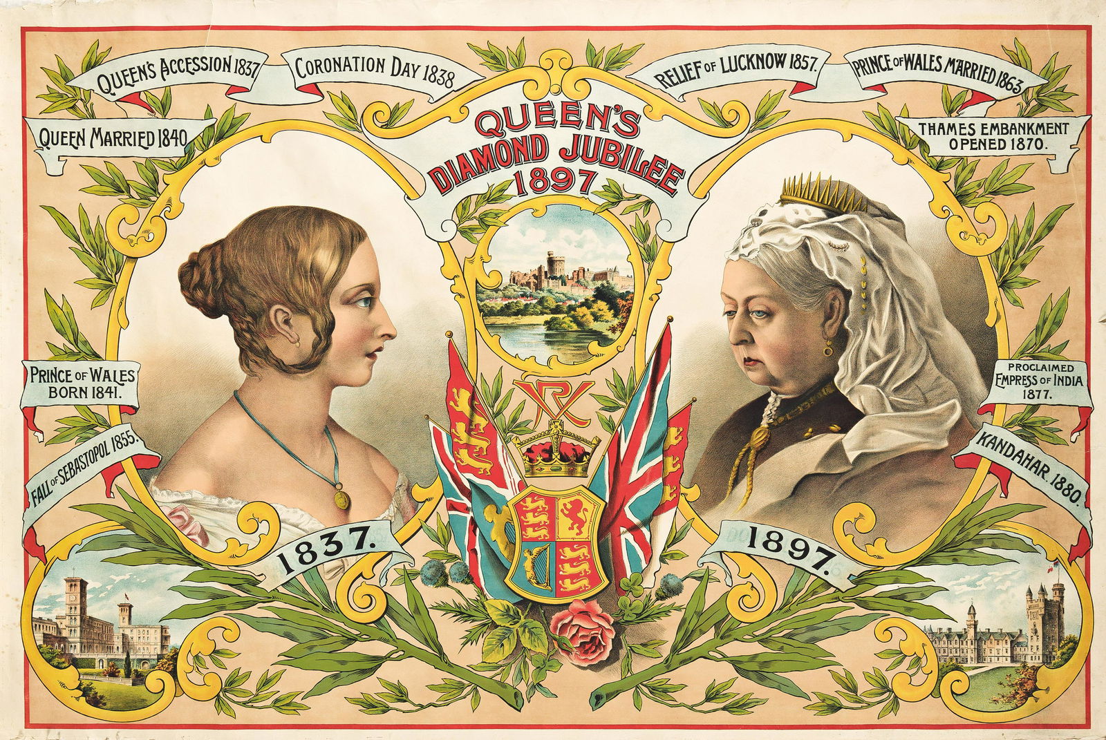 DESIGNER UNKNOWN.  QUEEN'S DIAMOND JUBILEE. 1897. 40x60 inches, 101½x152½ cm. (1 of 1)