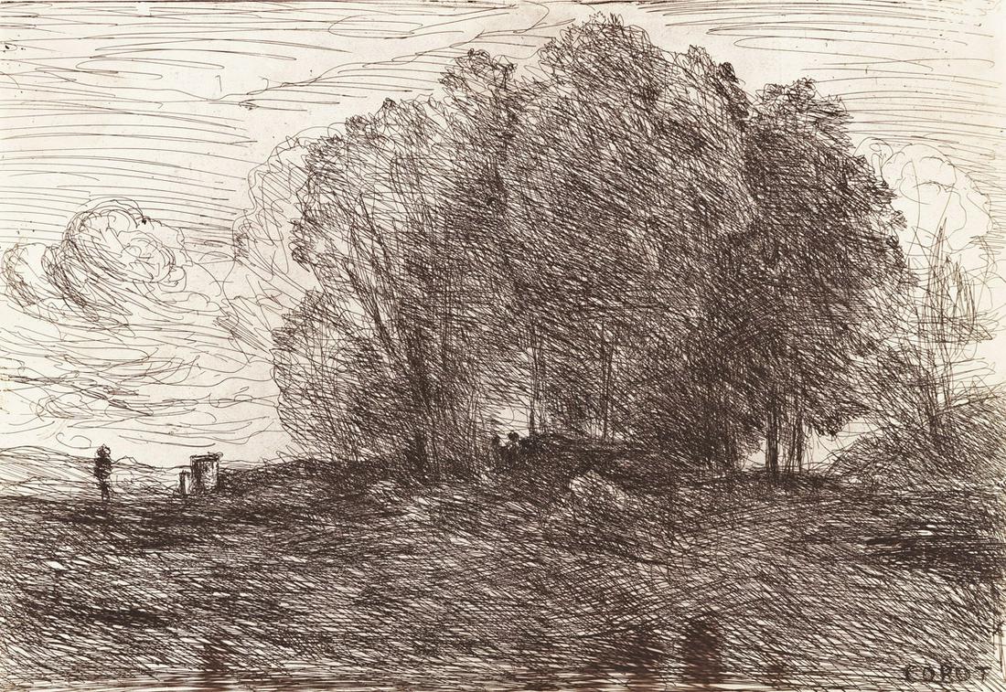 JEAN-BAPTISTE-CAMILLE COROT Le Bouquet de Belle Forière. (1 of 1)