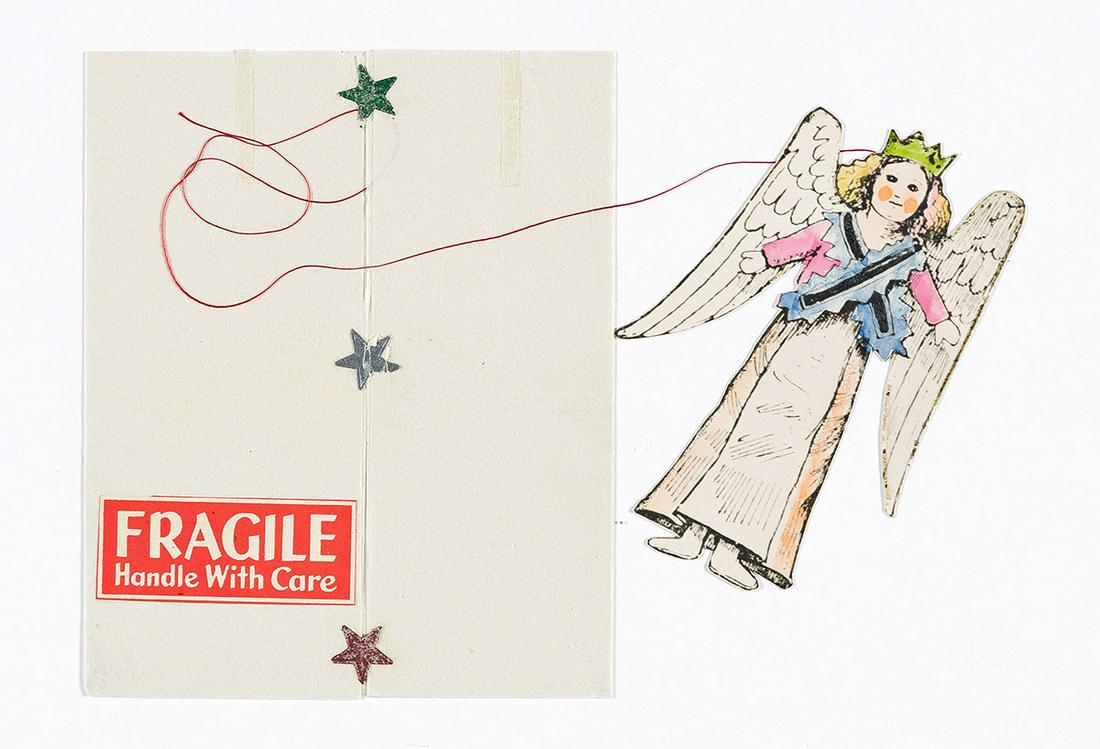 JOSEPH CORNELL Collection of mail art, typed letters signed and printed exhibition announcements.: JOSEPH CORNELL Collection of mail art, typed letters signed and printed exhibition announcements. Including two works of mail art consisting of stamps, stickers and pieces of typed sheets, 4 typed let