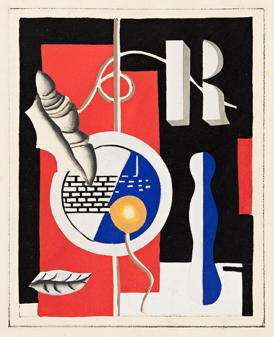 FERNAND LÉGER (AFTER) Fernand Léger by Tériade.: FERNAND LÉGER (AFTER) Fernand Léger by Tériade. Bound volume with complete text and 5 color pochoirs, 1928. 282x230 mm; 11¼x9¼ inches (sheets), full margins. One of 748 copies