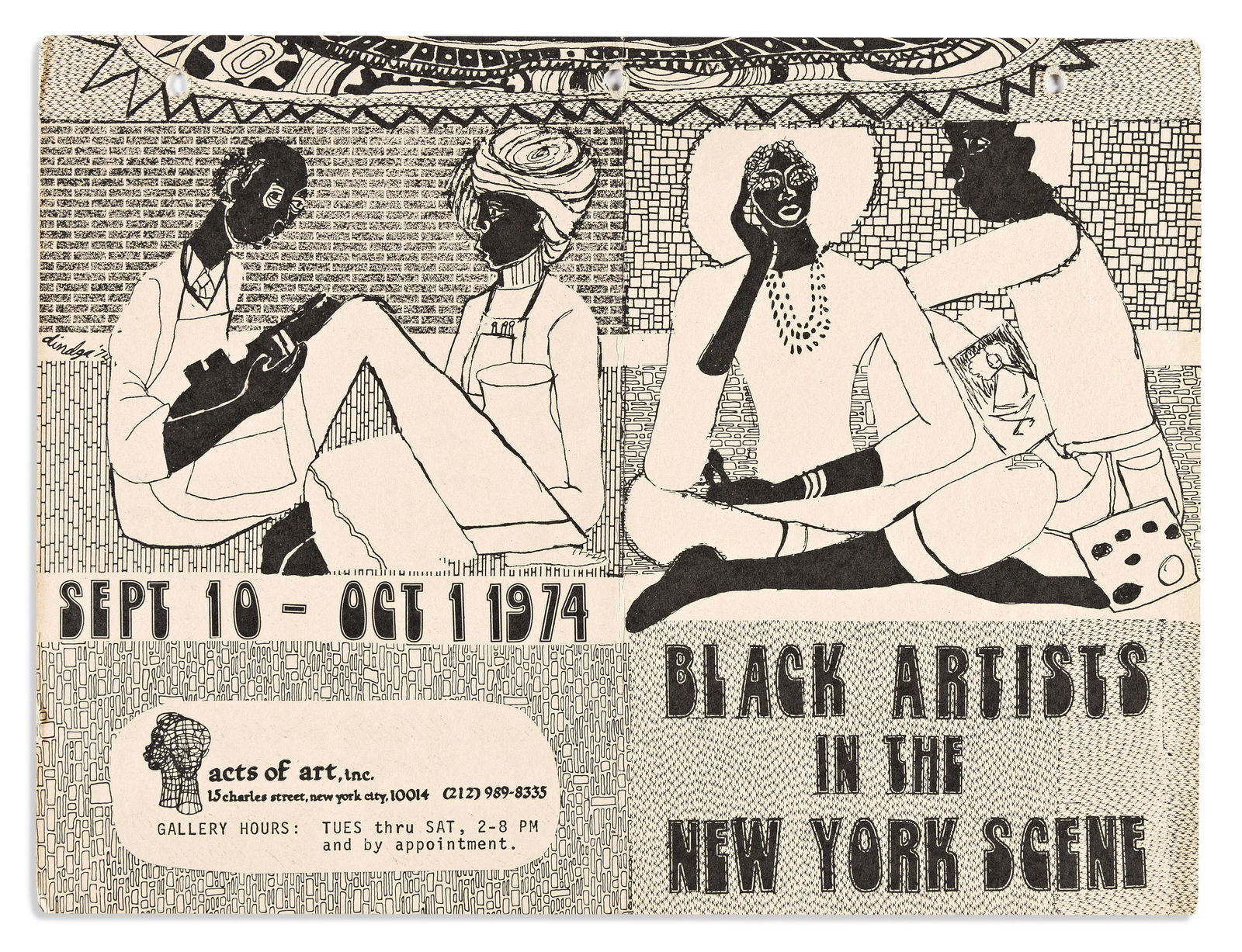 (ART.) Invitation for "Black Artists in the New York Scene" exhibition at Acts of Art, featuring an (1 of 1)