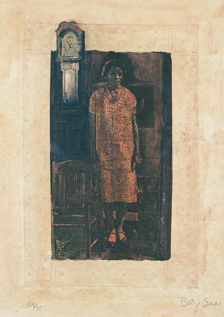 BETYE SAAR (1926 - ) The Conscience of the Court.: BETYE SAAR (1926 - )The Conscience of the Court.Color screenprint, 2000. 381x279 mm; 15x11 inches. Signed and numbered 64/75 in pencil, lower margin. Published by the Limited Editions Club, New York.