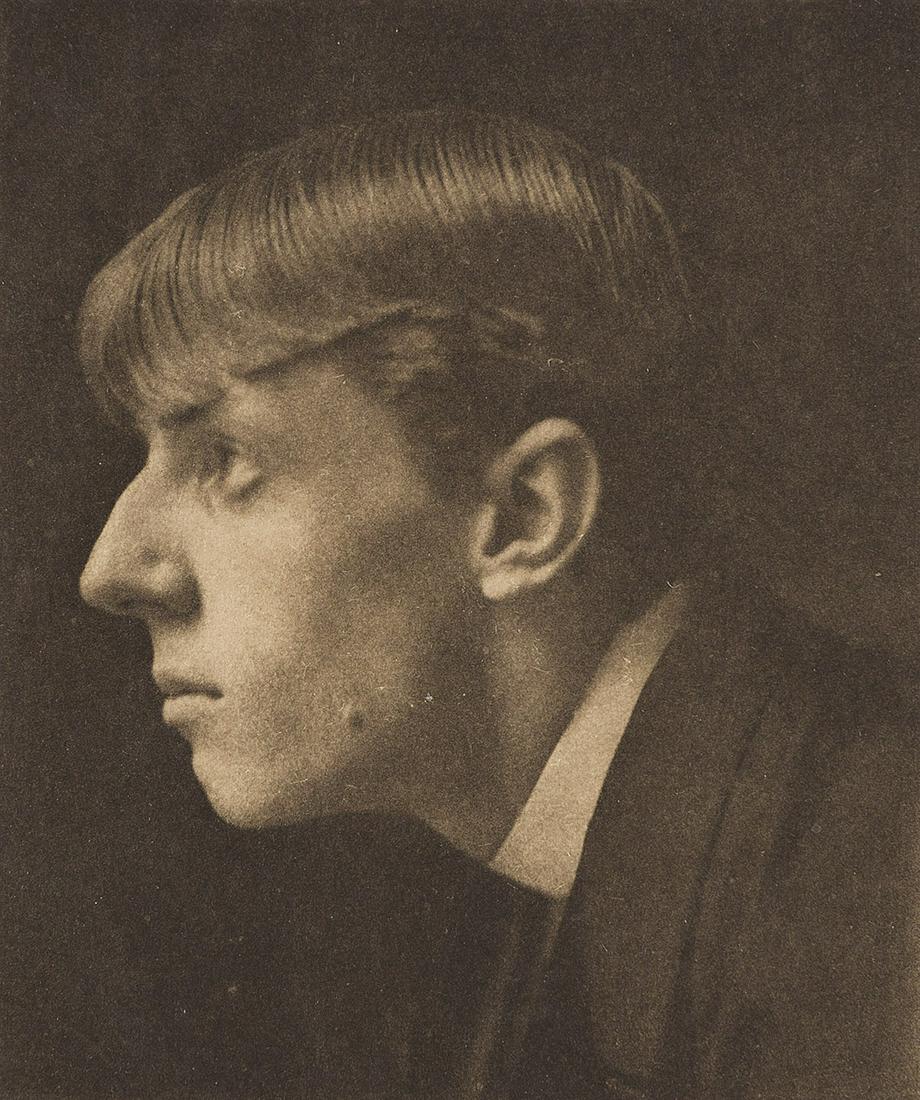 FREDERICK EVANS (1853-1943) Portrait of the artist Aubrey Beardsley (1872-1898).: FREDERICK EVANS (1853-1943) Portrait of the artist Aubrey Beardsley (1872-1898). Photogravure, the image measuring 5x4 inches (12.7x10.5 cm.), the sheet 11x7 inches (27.9x19.1 cm.), with Evans' credit
