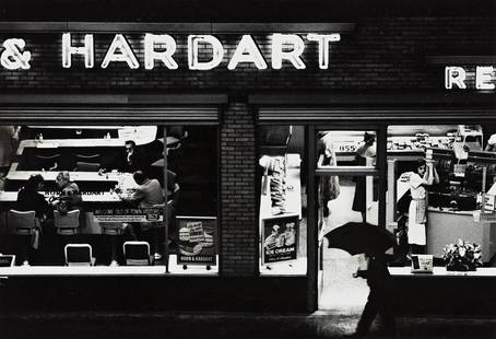 DAVE HEATH (1931-2016) Horn and Hardart, 7th Avenue & 55th Street.: DAVE HEATH (1931-2016) Horn and Hardart, 7th Avenue & 55th Street. Silver print, the image measuring 6x9 inches (17.1x24.8 cm.), the mount 14x11 inches (35.6x27.9 cm.), with Heath’s signature (t
