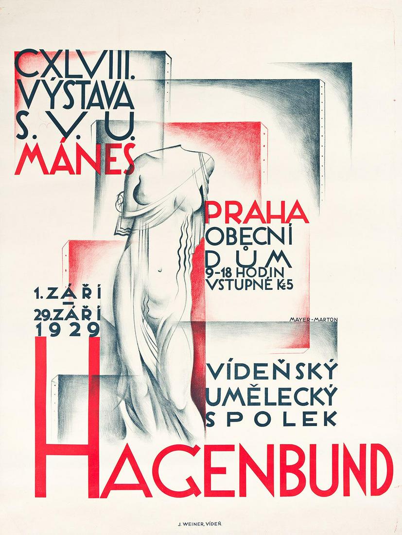 GEORG MAYER-MARTON (1897-1960). CXLVIII. VYSTAVA S.V.U. MANES / HAGENBUND. 1929. 49¼x37½ (1 of 1)