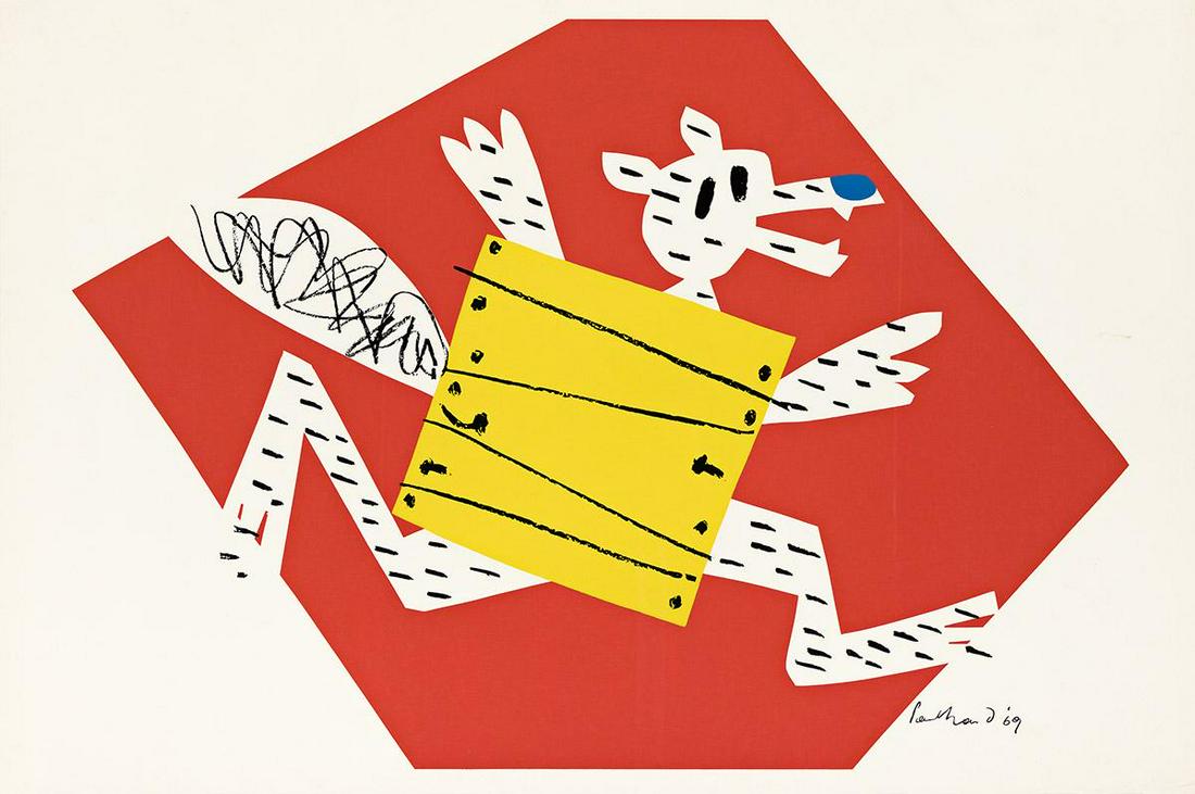 PAUL RAND (1914-1996). [PAUL RAND DESIGNS & TALKS]. Group of 9 posters and brochures. Sizes vary. (1 of 2)