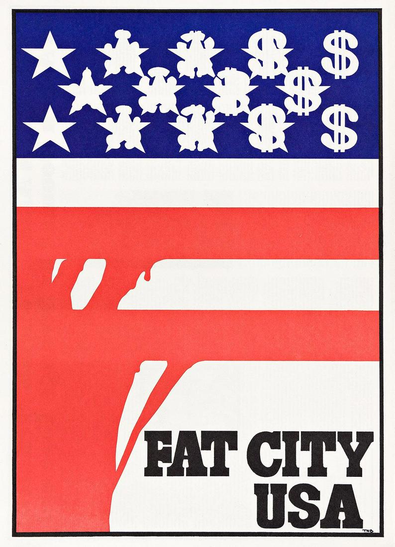 THOMAS W. BENTON (1930-2007). FAT CITY USA / [ASPEN WALLPOSTER 7]. 1971. 21½x15½ inches, (1 of 2)