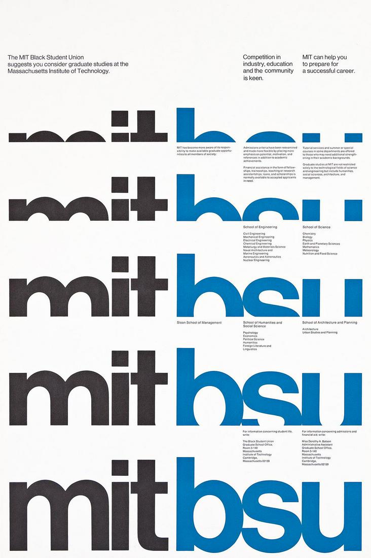 DIETMAR WINKLER (1938- ) & JACQUELINE S. CASEY (1927-1992). THE MIT BLACK STUDENT UNION. Circa 1968. (1 of 1)