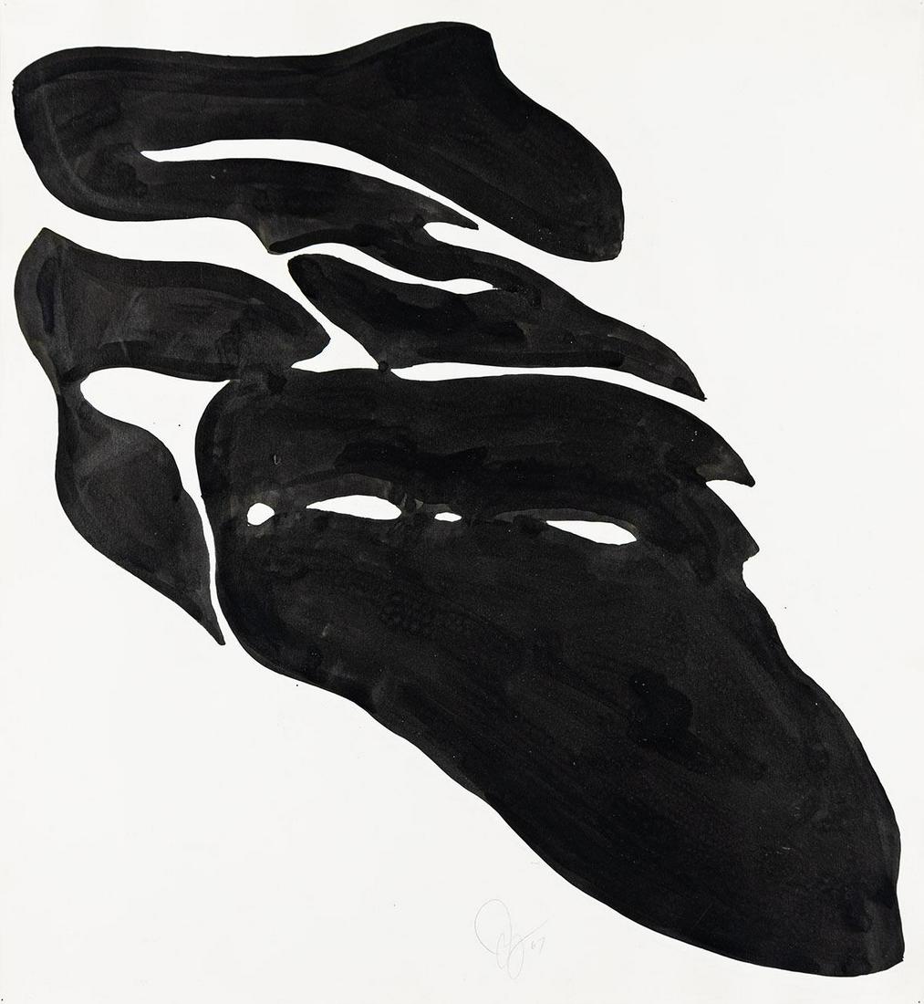 JACK YOUNGERMAN (1926 - 2020, AMERICAN) June 4, 1967.: JACK YOUNGERMAN (1926 - 2020, AMERICAN) June 4, 1967. India ink on paper, 1967. Signed with artist's monogram and dated, 67, lower center. Dated, June 4, 1967, on verso.635x584 mm; 25>x23 inches. Prov