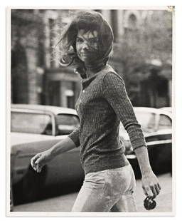 Kennedy Onassis, Jacqueline by Ron Galella Windbown Jackie: Black-and-white Press Photograph.: Kennedy Onassis, Jacqueline by Ron Galella Windbown Jackie: Black-and-white Press Photograph. October 1971.Image taken in the street of Kennedy Onassis while walking on Madison Avenue, her hair blowin