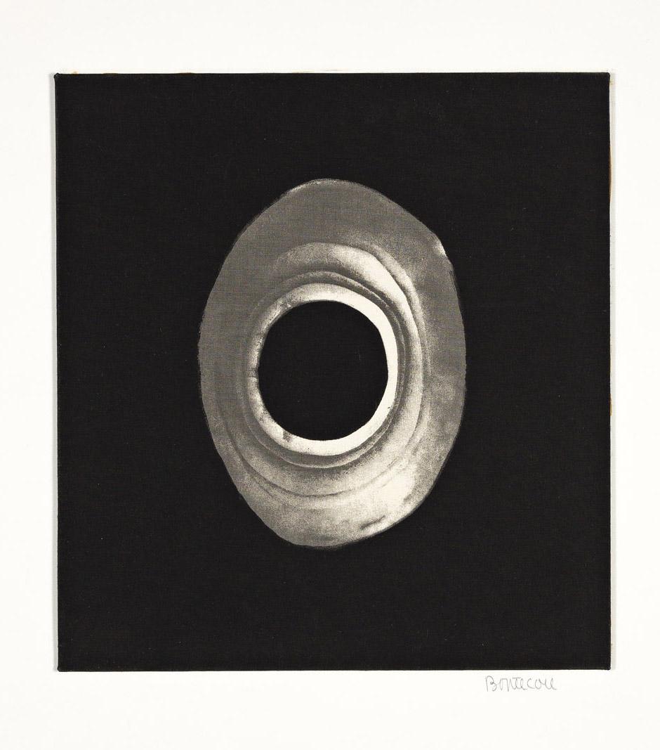 LEE BONTECOU Silkscreen.: LEE BONTECOU Silkscreen. Screenprint on muslin mounted on illustration board, 1967. 355x330 mm; 14x13 inches, full margins. Signed and numbered 158/200 in pencil, lower margin. Published by Tanglewood