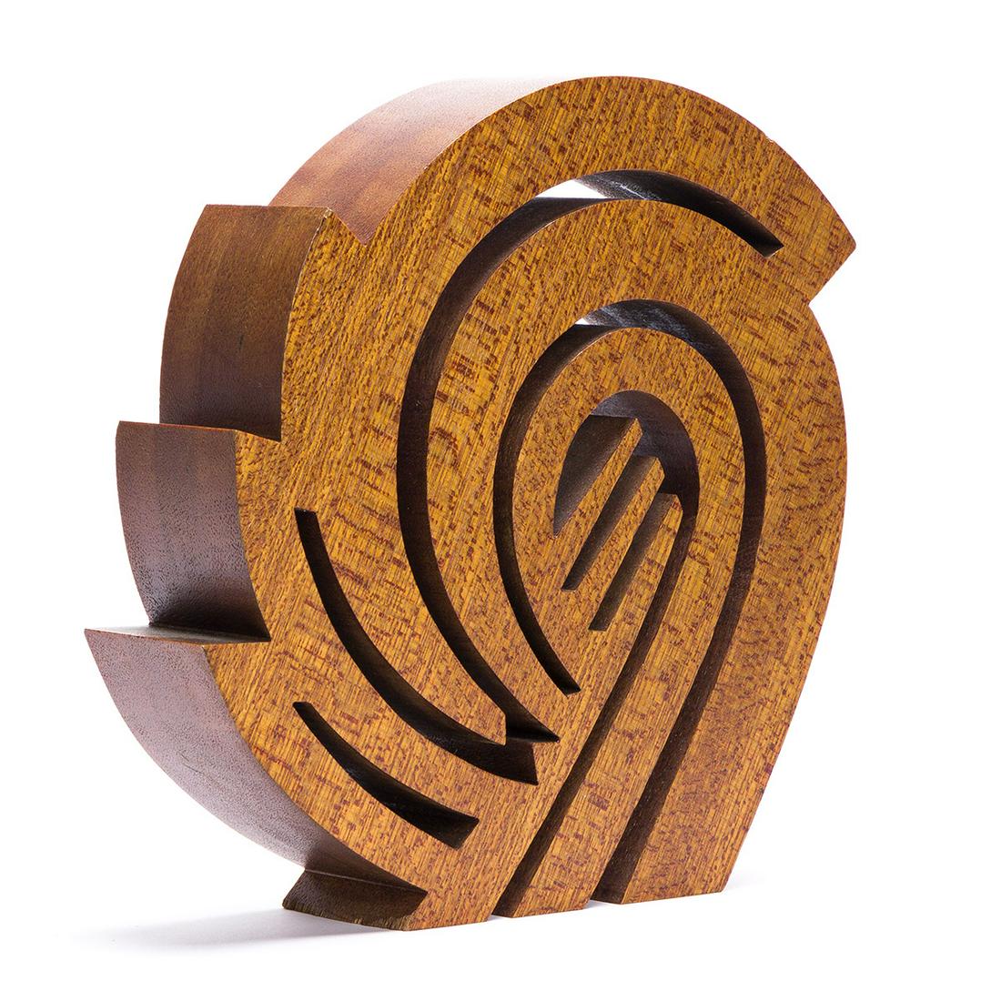 JACK YOUNGERMAN Untitled (Crasher).: JACK YOUNGERMAN Untitled (Crasher). Laminated wood multiple, 1994. 228x228x57 mm; 9x9x2¼ inches. Initialed, dated and numbered 2/2, soldered into the underside.