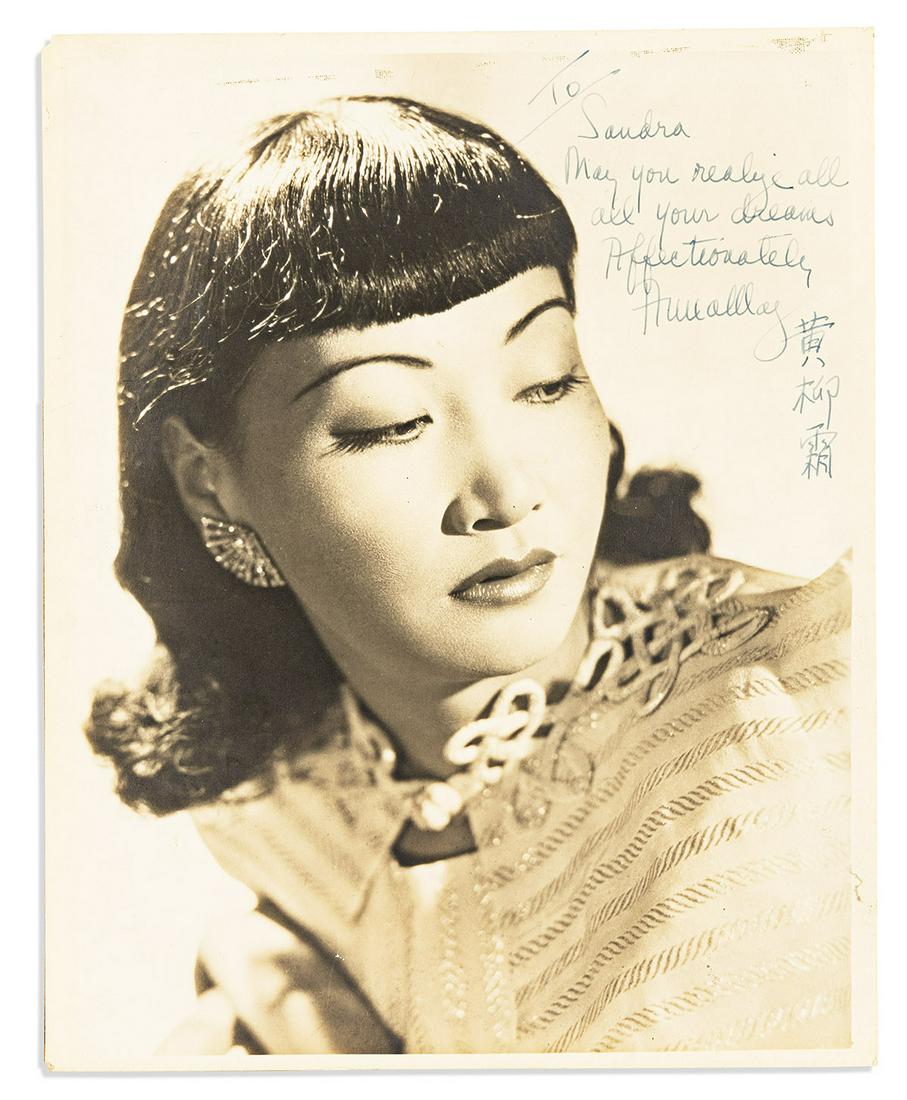 WONG, ANNA MAY. Photograph Signed and Inscribed, "To / Sandra / May you realize all / all [sic] your (1 of 1)