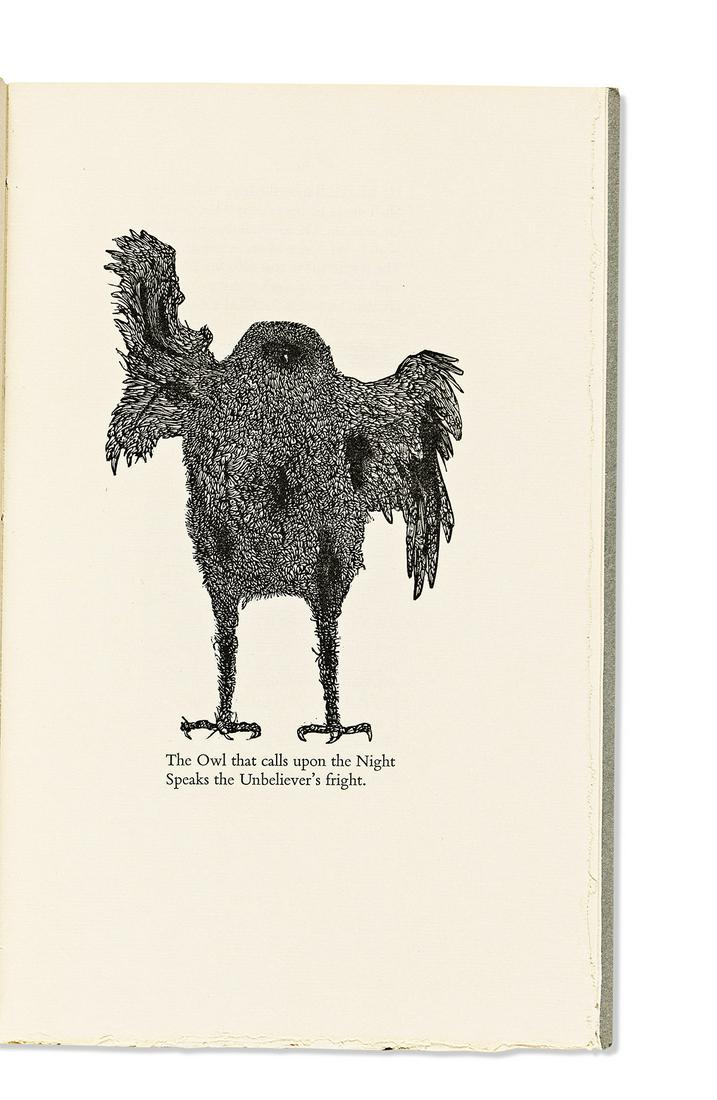 BASKIN, LEONARD. Blake, William. Auguries of Innocence. (1 of 1)