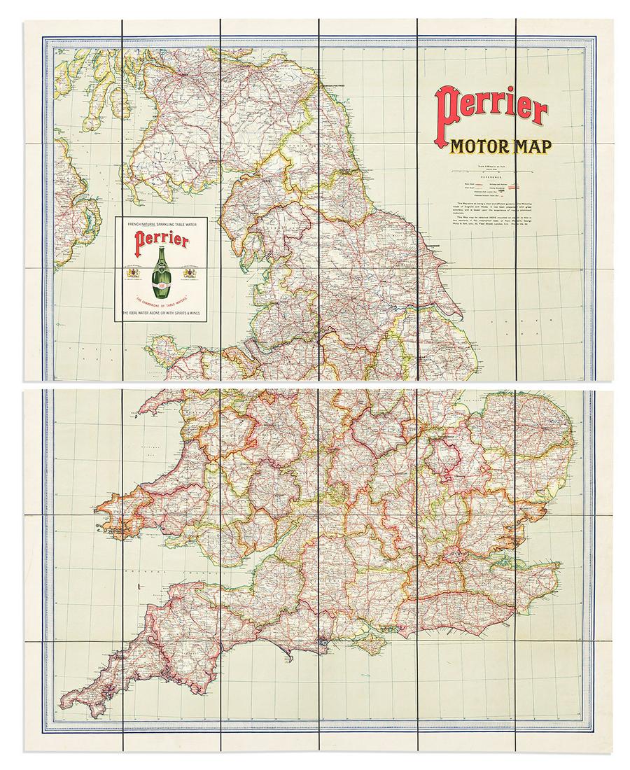 (BRITAIN and IRELAND.) Perrier; and George Philip & Son. Group of 3 large color-printed (1 of 4)