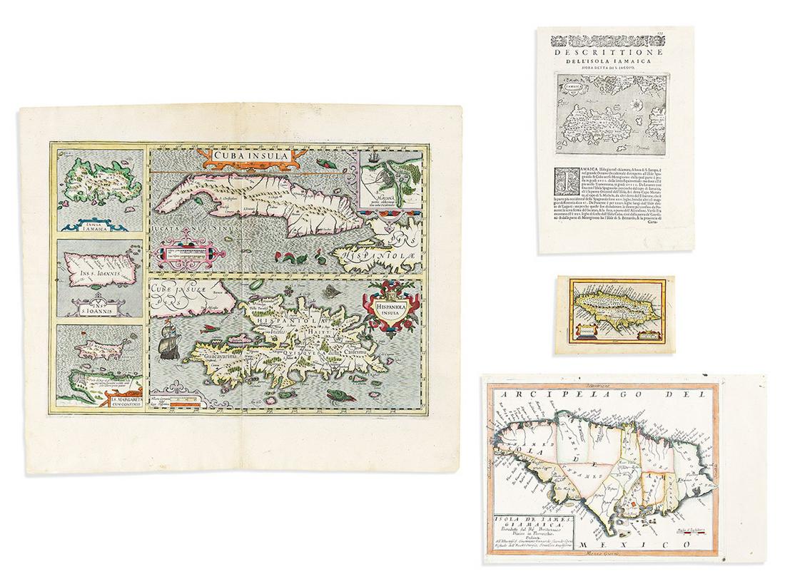 (CARIBBEAN.) Group of 4 seventeenth century engraved maps. (1 of 1)