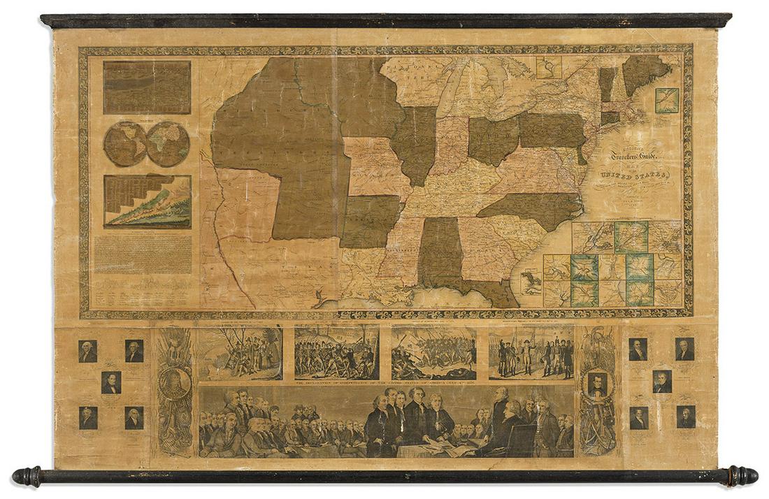 (UNITED STATES.) Timothy and Edward Hooker Ensign. Ensign's Travellers' Guide, and Map of the United (1 of 1)