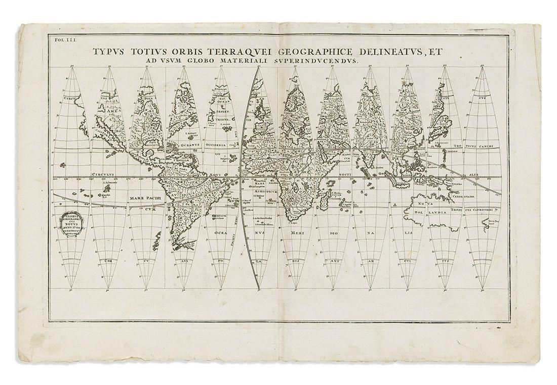 (WORLD.) Heinrich Scherer. Typus Totius Orbis Terraquei Geographice Delineatus, et ad Usum Globo (1 of 1)