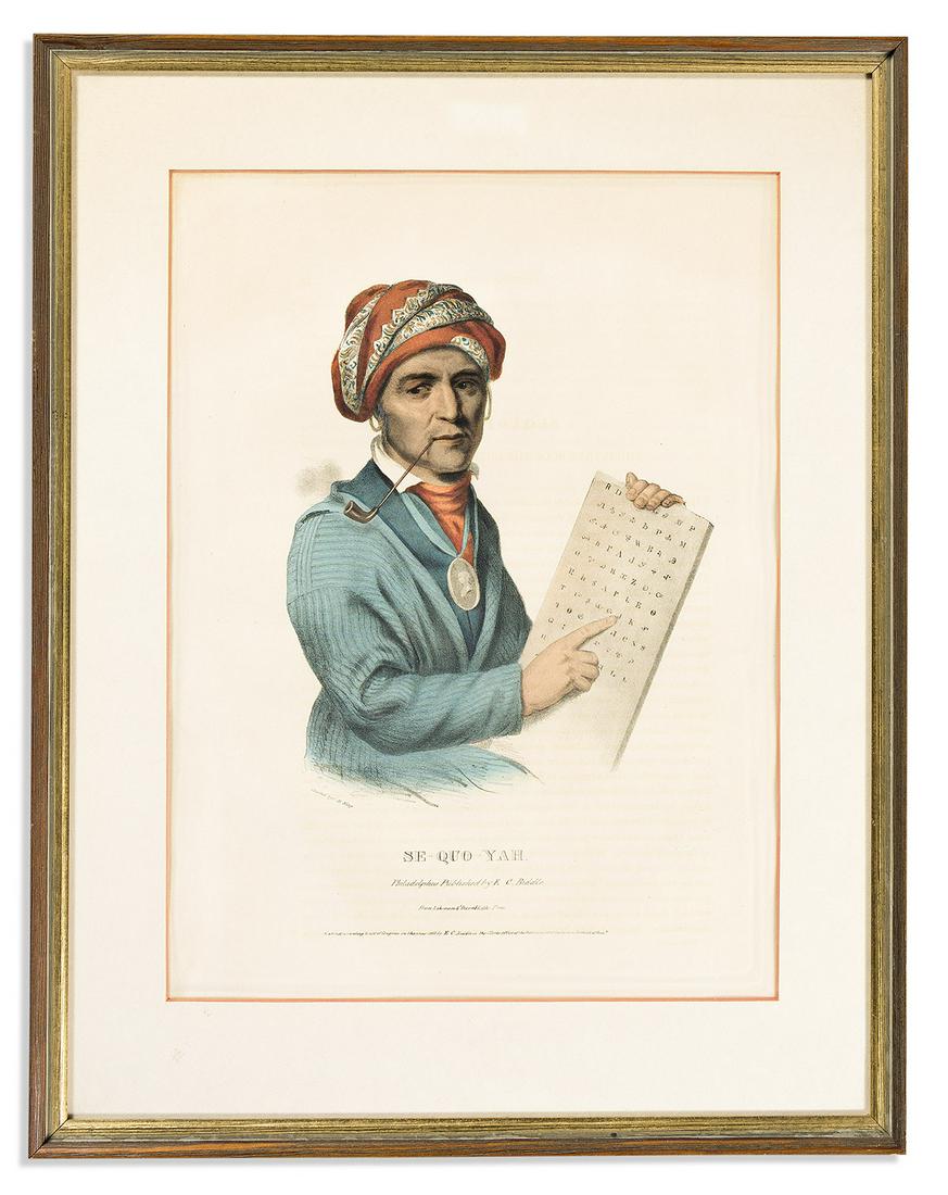 (NATIVE AMERICANS.) Thomas McKenney; and James Hall. Se-Quo-Yah. [Creator of the written Cherokee (1 of 1)