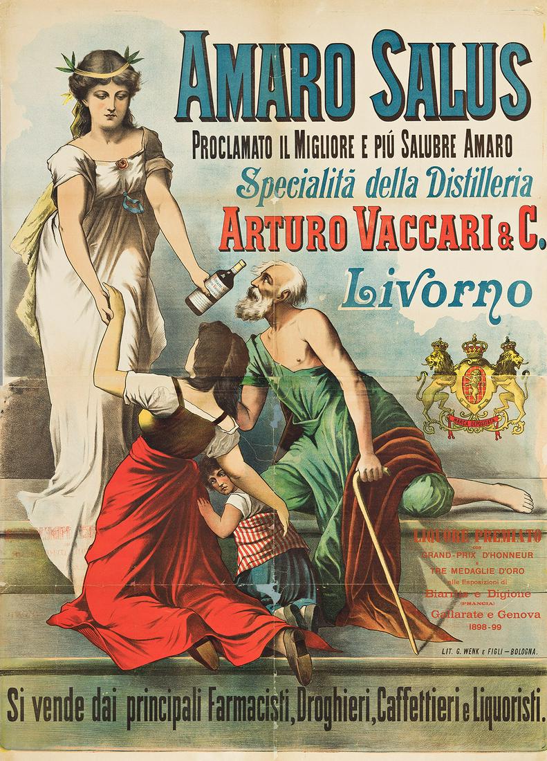 DESIGNER UNKNOWN.  AMARO SALUS / ARTURO VACCARI & C. Circa 1899. 55x39¼ inches, 139¾x99 (1 of 1)