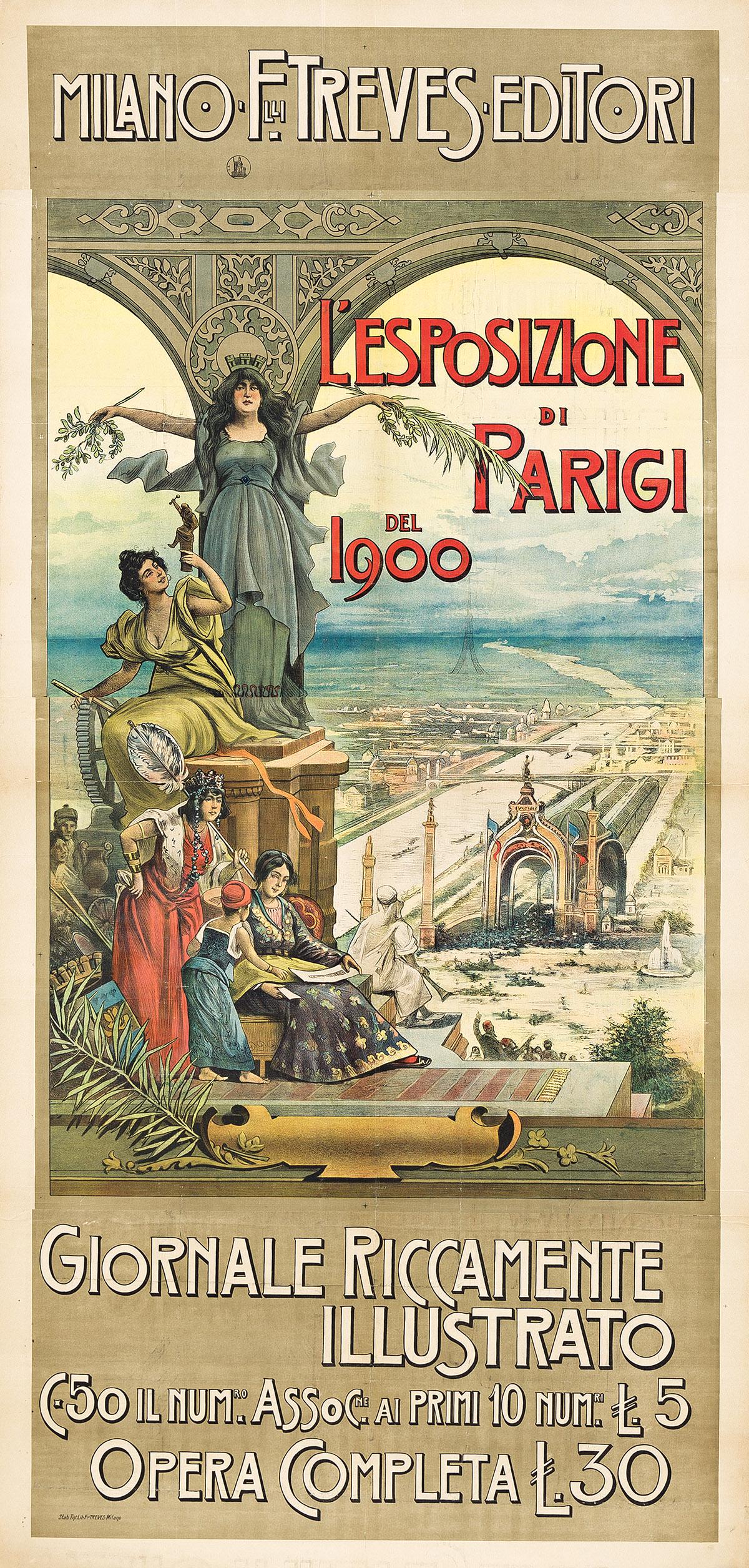 DESIGNER UNKNOWN.  L'ESPOSIZIONE DI PARIGI DEL 1900 / GIORNALE RICCAMENTE ILLUSTRATO. 1900. 81x38 (1 of 1)