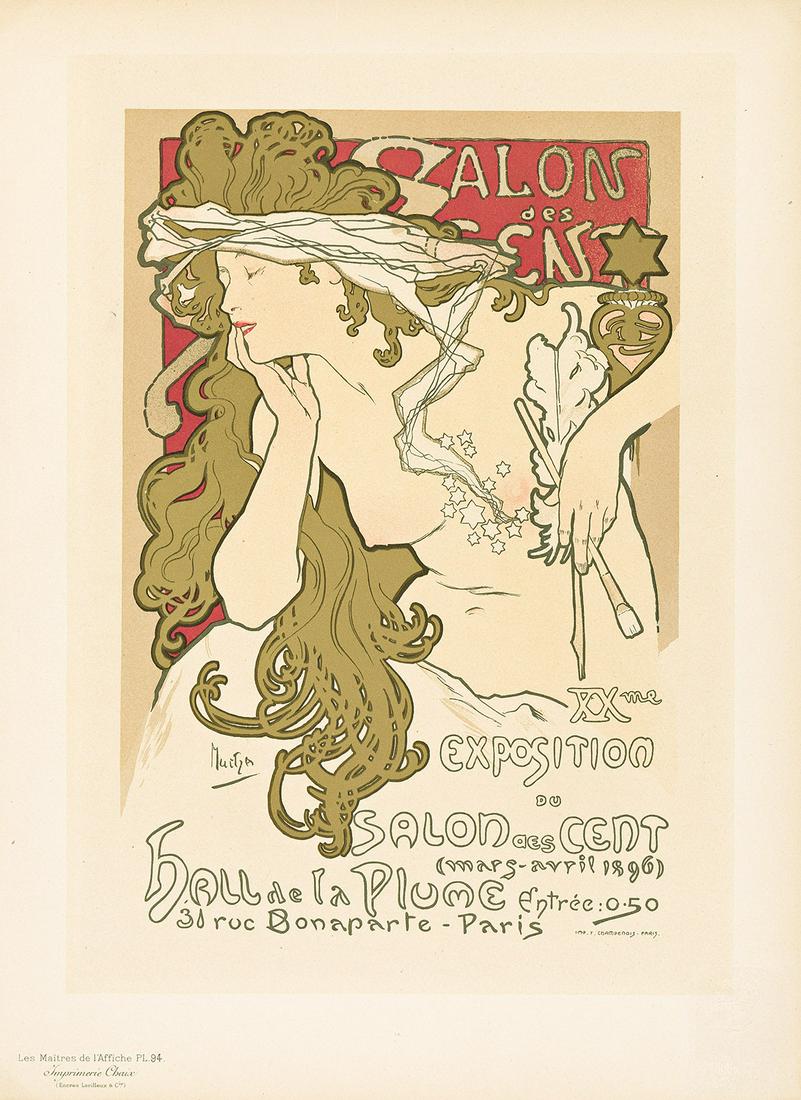 ALPHONSE MUCHA (1860-1939).  SALON DES CENT. Maitres de l'Affiche pl. 94. 1897. 15¾x11 inches,  (1 of 1)