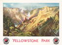 D'APR&#200;S THOMAS MORAN (1837-1926).  YELLOWSTONE PARK / NORTHERN PACIFIC. 1924. 29&#190;x40&#188;