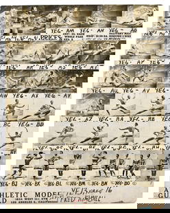 BOB MIZER (1922-1992) Two extraordinary large-format original storyboards made by Mizer.: BOB MIZER (1922-1992) Two extraordinary large-format original storyboards made by Mizer. Each of Mizer's original storyboards featured a series of images depicting the same model or a duo of models in